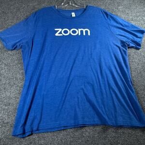 Blue Zoom T-Shirt Men's 2XL XXL Short Sleeve Logo Graphic Tee Casual Top